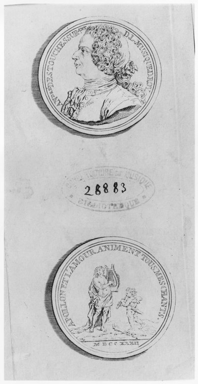 Andre Kardinaal Destouches, gegraveerd van een medaille uit 1732, c.1750 door Louis Crepy